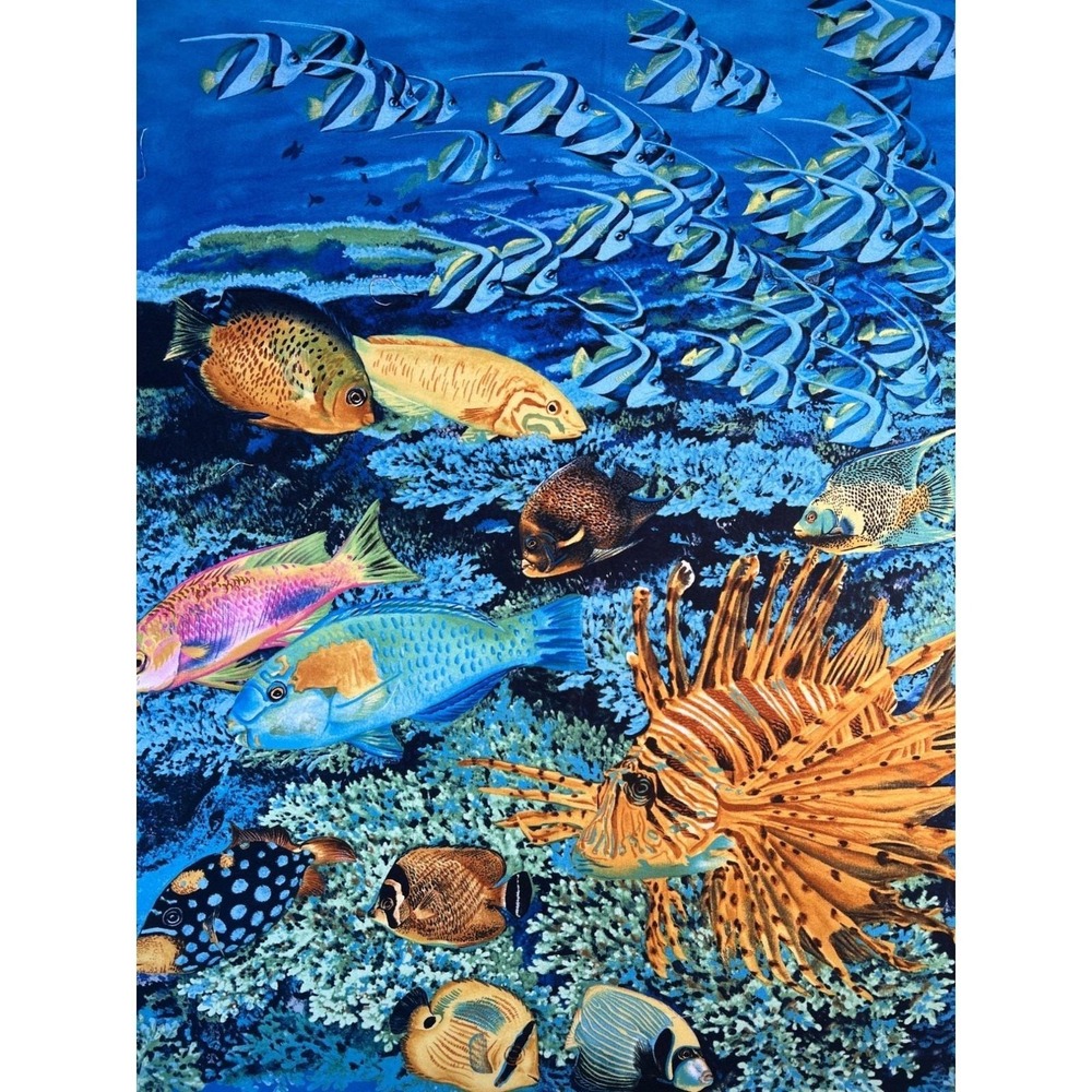 Fabric OOP Michael Miller Reef Madness Vibrant Saltwater Lion Fish 26" L x 44" W